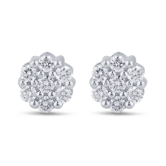 1.50 CTS T.W. FLOWER EARRINGS