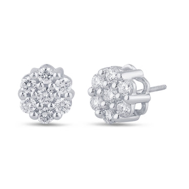 1.50 CTS T.W. FLOWER EARRINGS