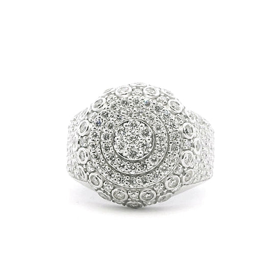 92.5 SILVER 2.56 CTS T.W. MEN RING