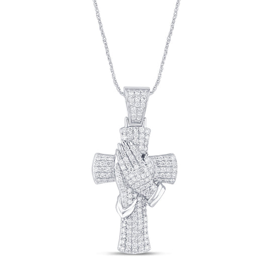 3.81 CTS T.W. CROSS PENDANT