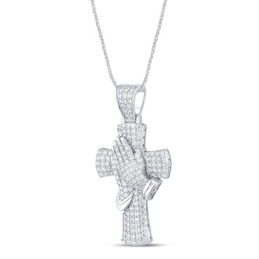 3.81 CTS T.W. CROSS PENDANT