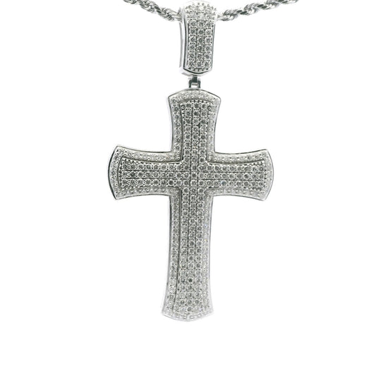 92.5 SILVER 5.42 CTS T.W. CROSS PENDANT