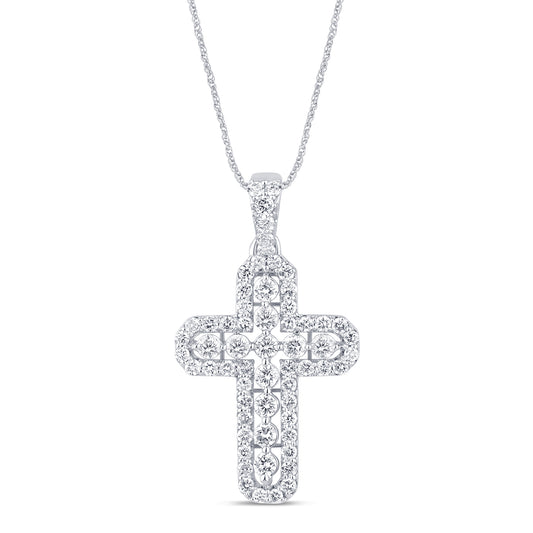 1.78 CTS T.W. CROSS PENDANT