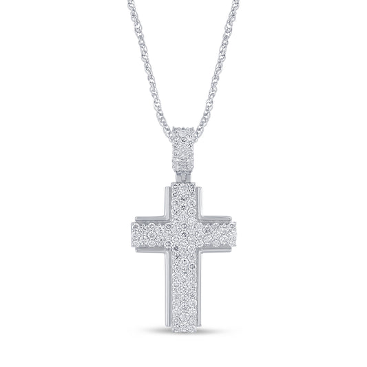 3.04 CTS T.W. CROSS PENDANT