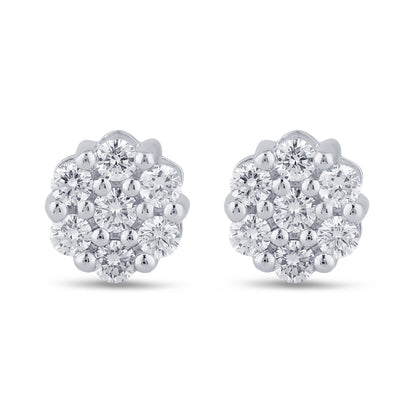 1.50 CTS T.W. FLOWER EARRINGS
