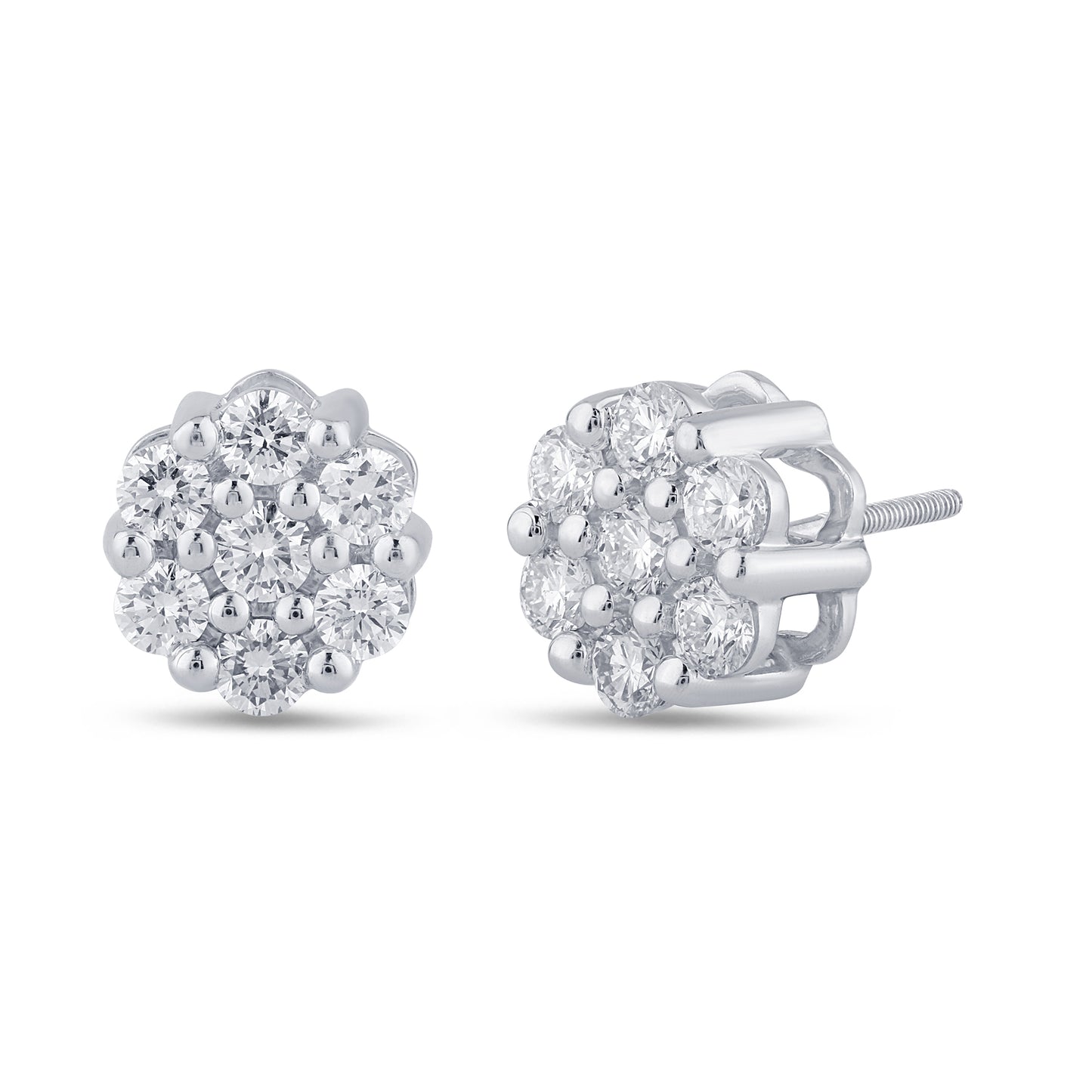 1.50 CTS T.W. FLOWER EARRINGS