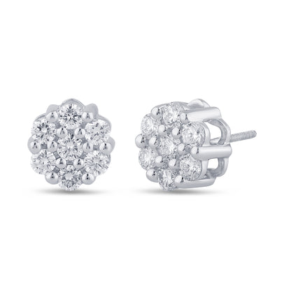 1.50 CTS T.W. FLOWER EARRINGS