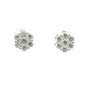 92.5 SILVER 0.98 CTS T.W. FLOWER EARRINGS