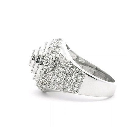 92.5 SILVER 2.56 CTS T.W. MEN RING