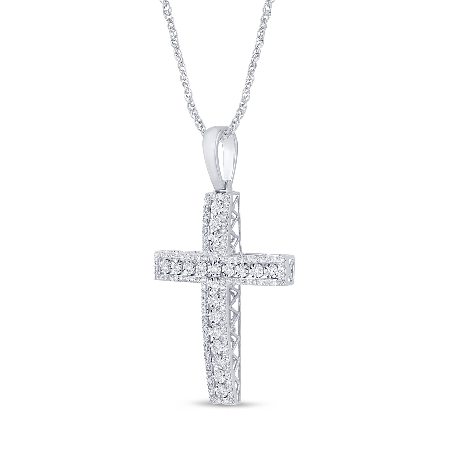 1.93 CTS T.W. CROSS PENDANT