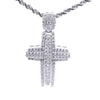 92.5 SILVER 2.89 CTS T.W. CROSS PENDANT