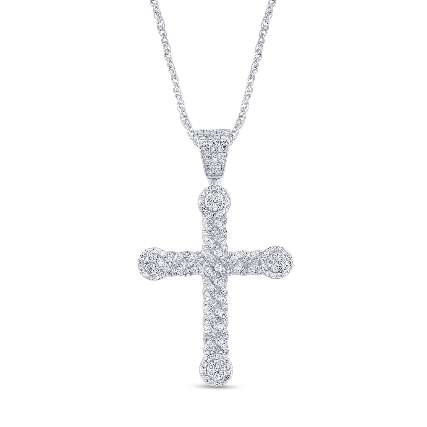 3.26 CTS T.W. CROSS PENDANT
