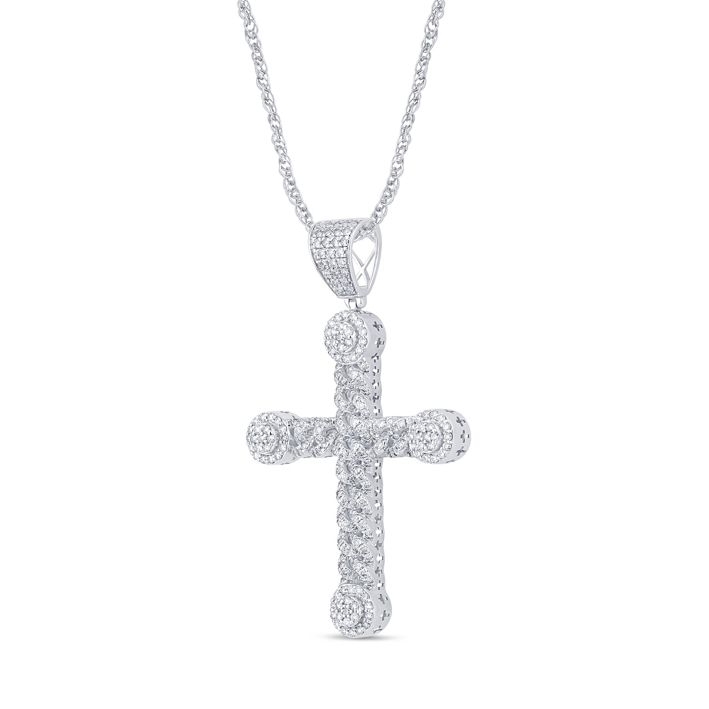 3.26 CTS T.W. CROSS PENDANT
