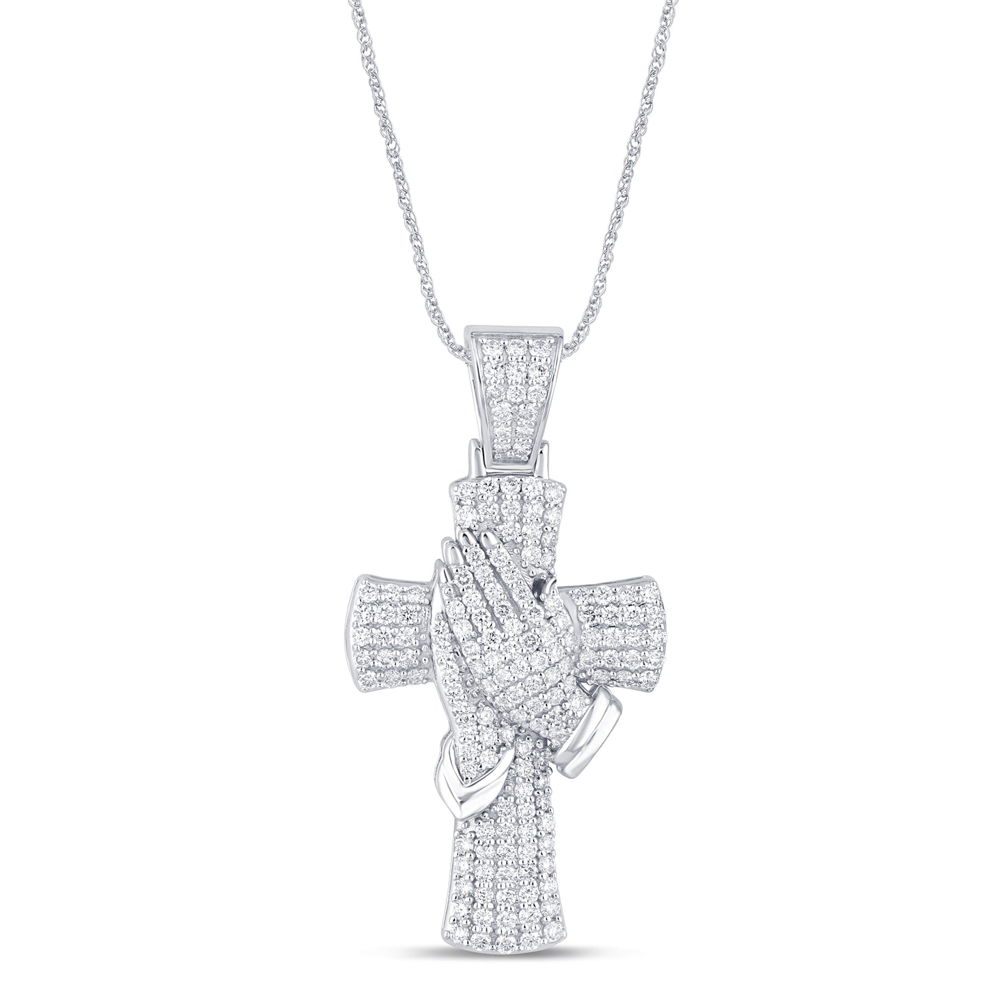 3.81 CTS T.W. CROSS PENDANT
