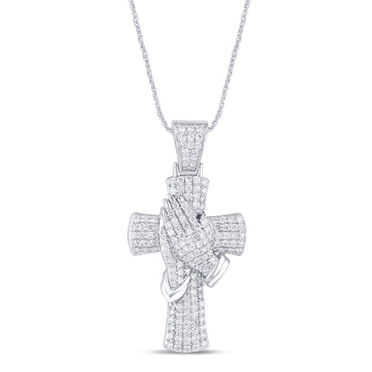 3.81 CTS T.W. CROSS PENDANT