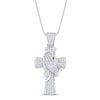 3.81 CTS T.W. CROSS PENDANT