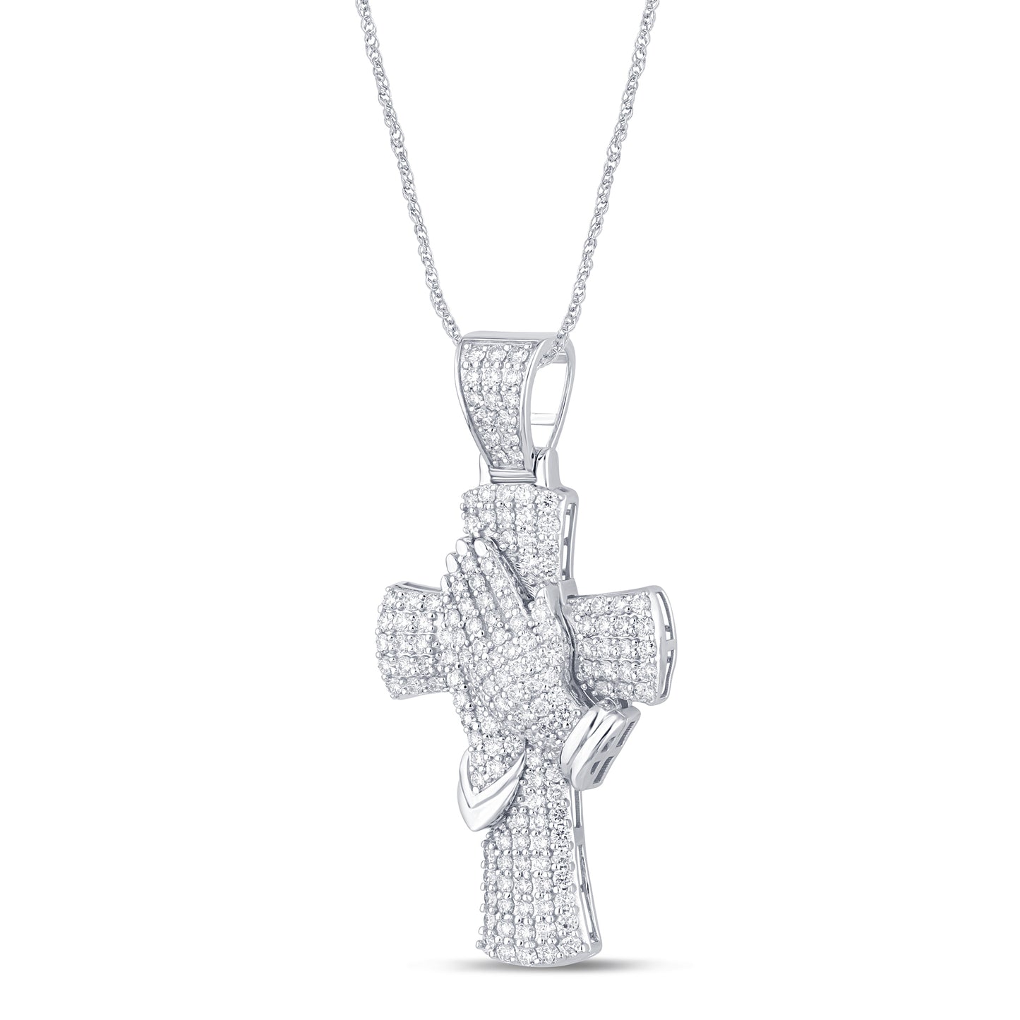 3.81 CTS T.W. CROSS PENDANT