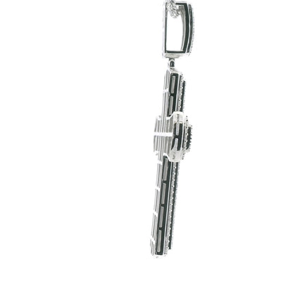 92.5 SILVER 5.42 CTS T.W. CROSS PENDANT