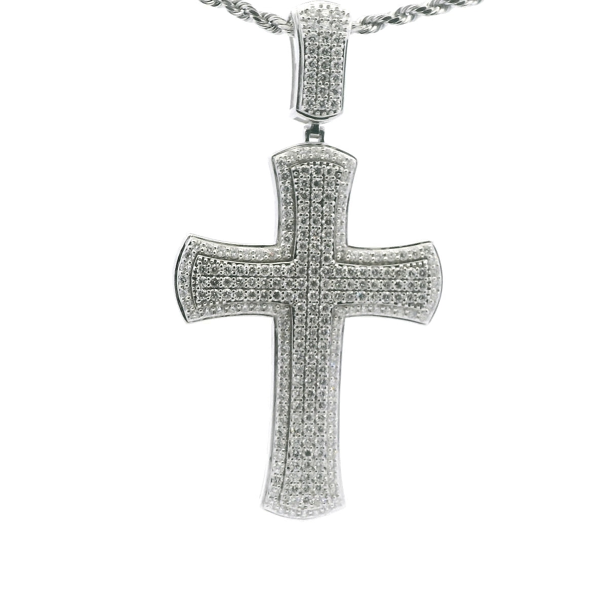 92.5 SILVER 5.42 CTS T.W. CROSS PENDANT