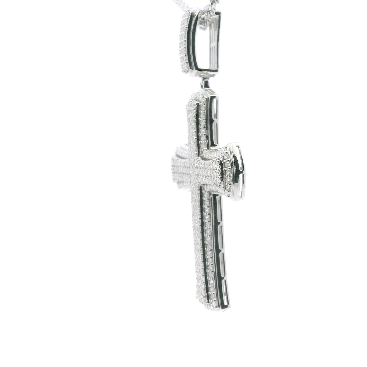 92.5 SILVER 5.42 CTS T.W. CROSS PENDANT