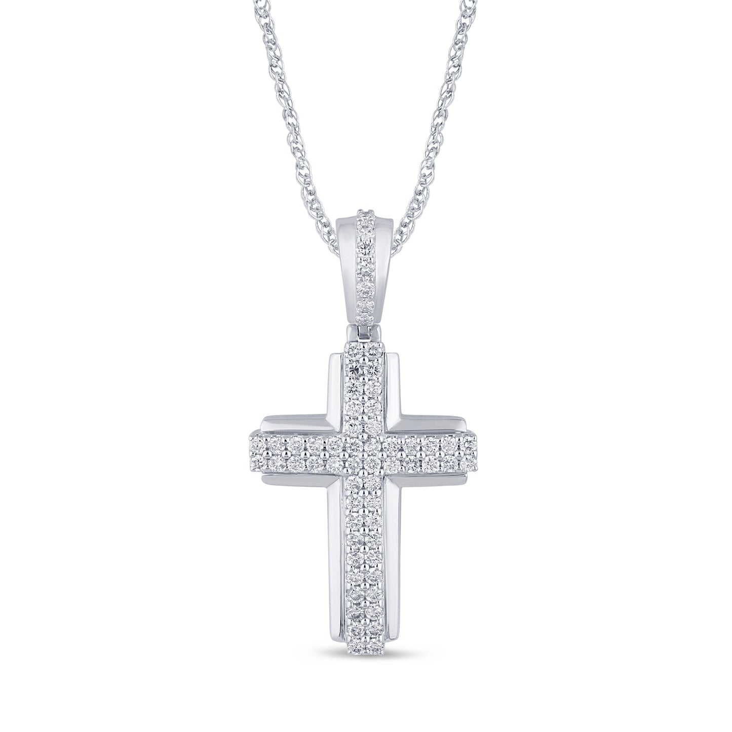 1.11 CTS T.W. CROSS PENDANT