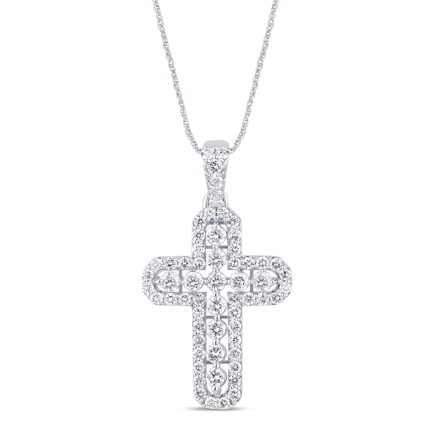 1.78 CTS T.W. CROSS PENDANT