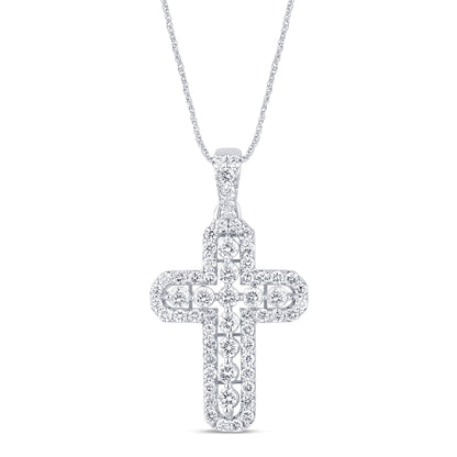 1.78 CTS T.W. CROSS PENDANT