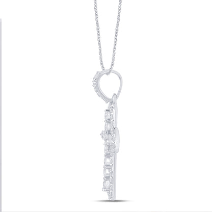 1.78 CTS T.W. CROSS PENDANT