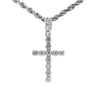 92.5 SILVER 1.04 CTS T.W. CROSS PENDANT