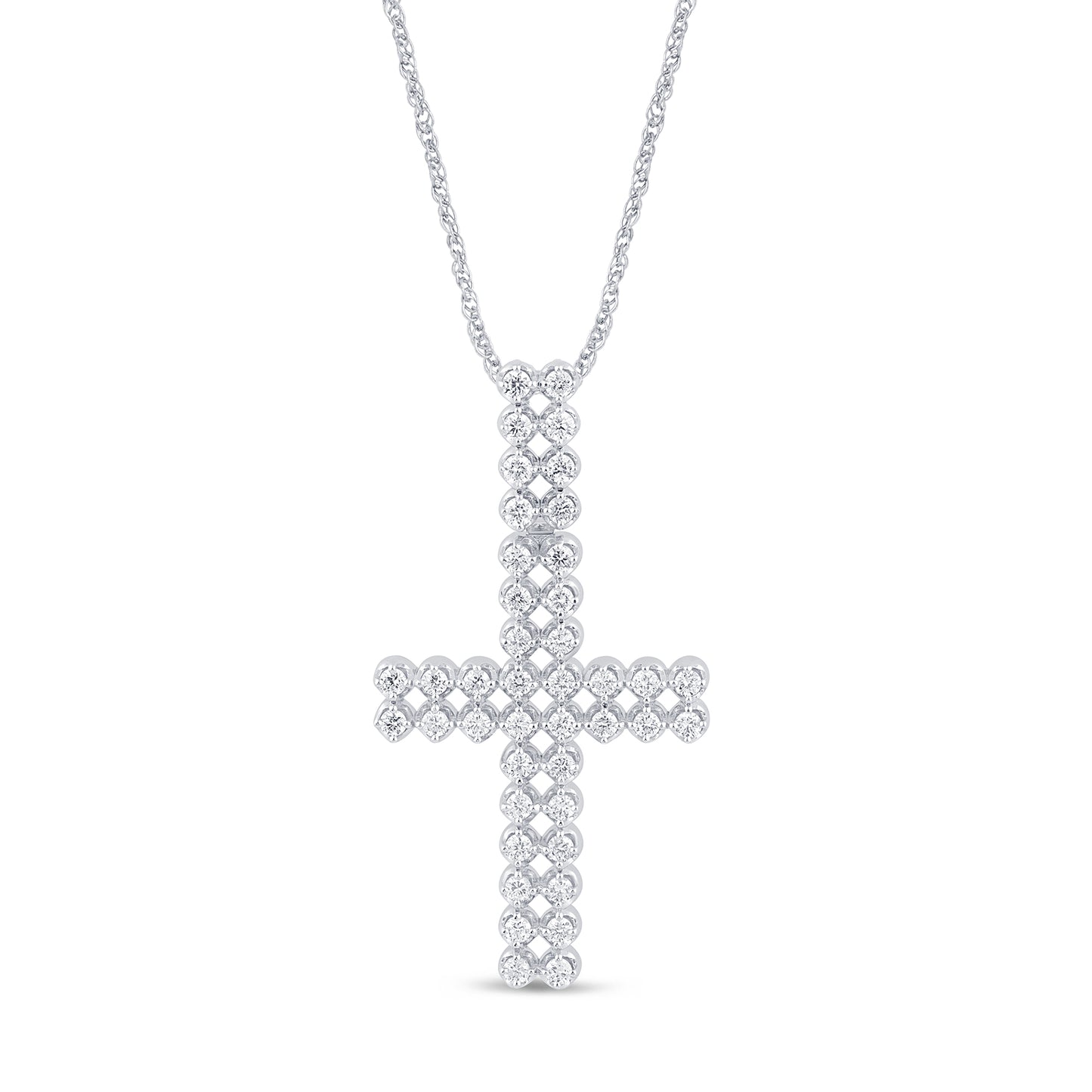 1.01 CTS T.W. CROSS PENDANT