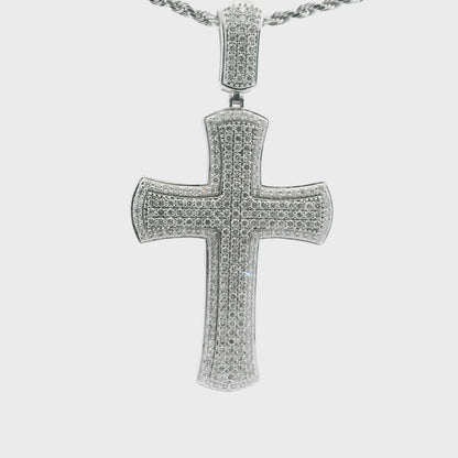 92.5 SILVER 5.42 CTS T.W. CROSS PENDANT