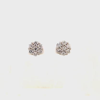 1.50 CTS T.W. FLOWER EARRINGS