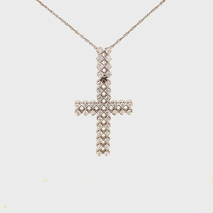 1.01 CTS T.W. CROSS PENDANT
