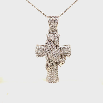 3.81 CTS T.W. CROSS PENDANT