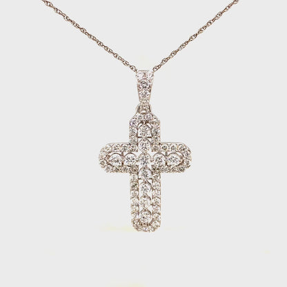 1.78 CTS T.W. CROSS PENDANT