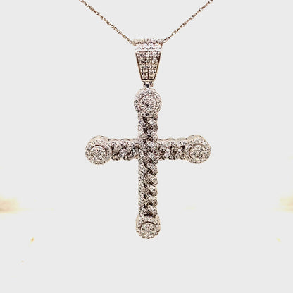 3.26 CTS T.W. CROSS PENDANT